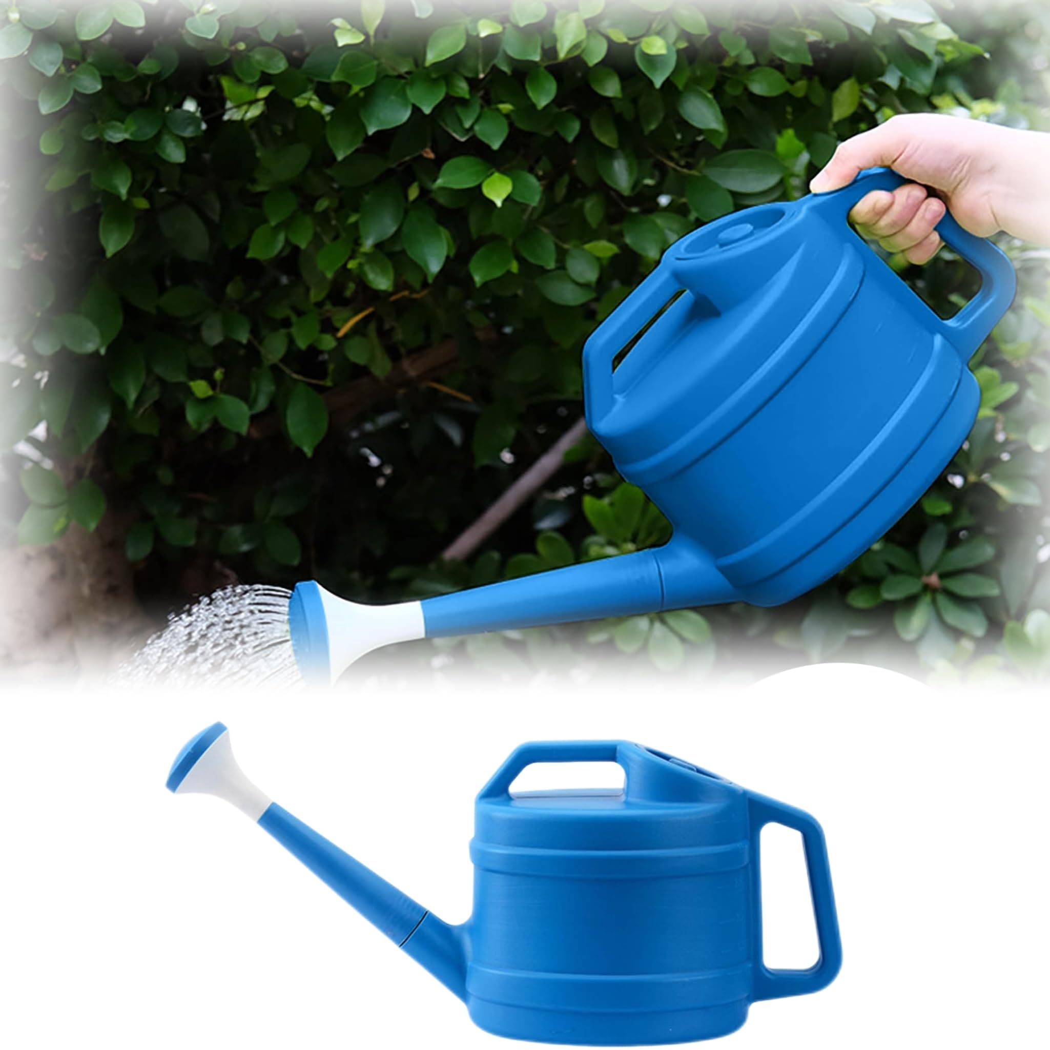 Plant Watering Can, Large Capacity Watering Cans for Plants with Removable Long Spout, Detachable Plastic Flower Cans for Outdoor Garden (Blue