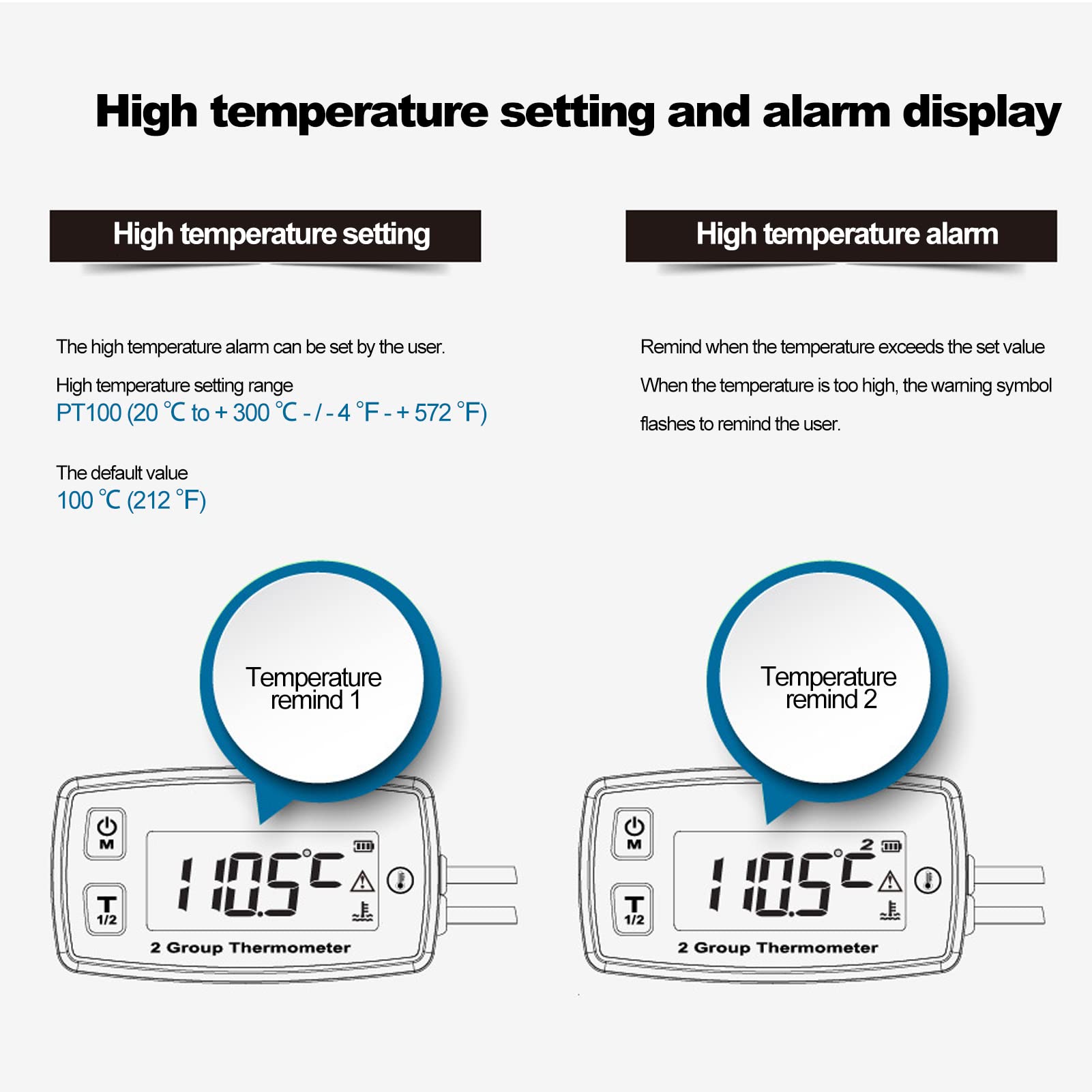 Termómetro De Motor De Doble Canal Vomeko: Medidor De Temperatura Digital Con Pantalla LCD Y Luz De Fondo Verde, Termómetro Digital Para Motores, Motocicletas, Barcos, Vehículos Todo Terreno Y Más