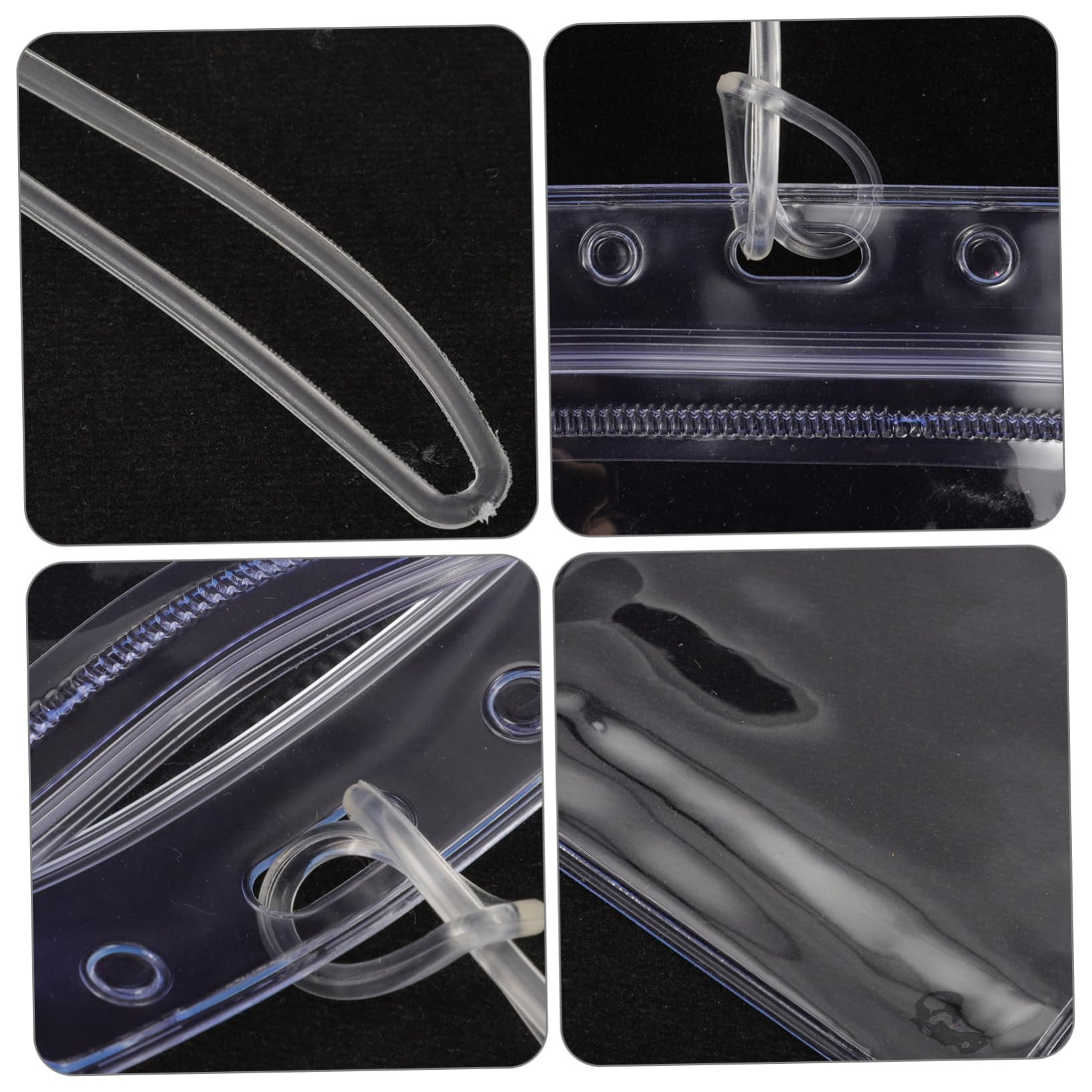 Oomcu 60 etichette per bagagli in plastica trasparente, porta badge con passanti per valigie, zaini, viaggi, ufficio, forniture aziendali, etichette per bagagli (60