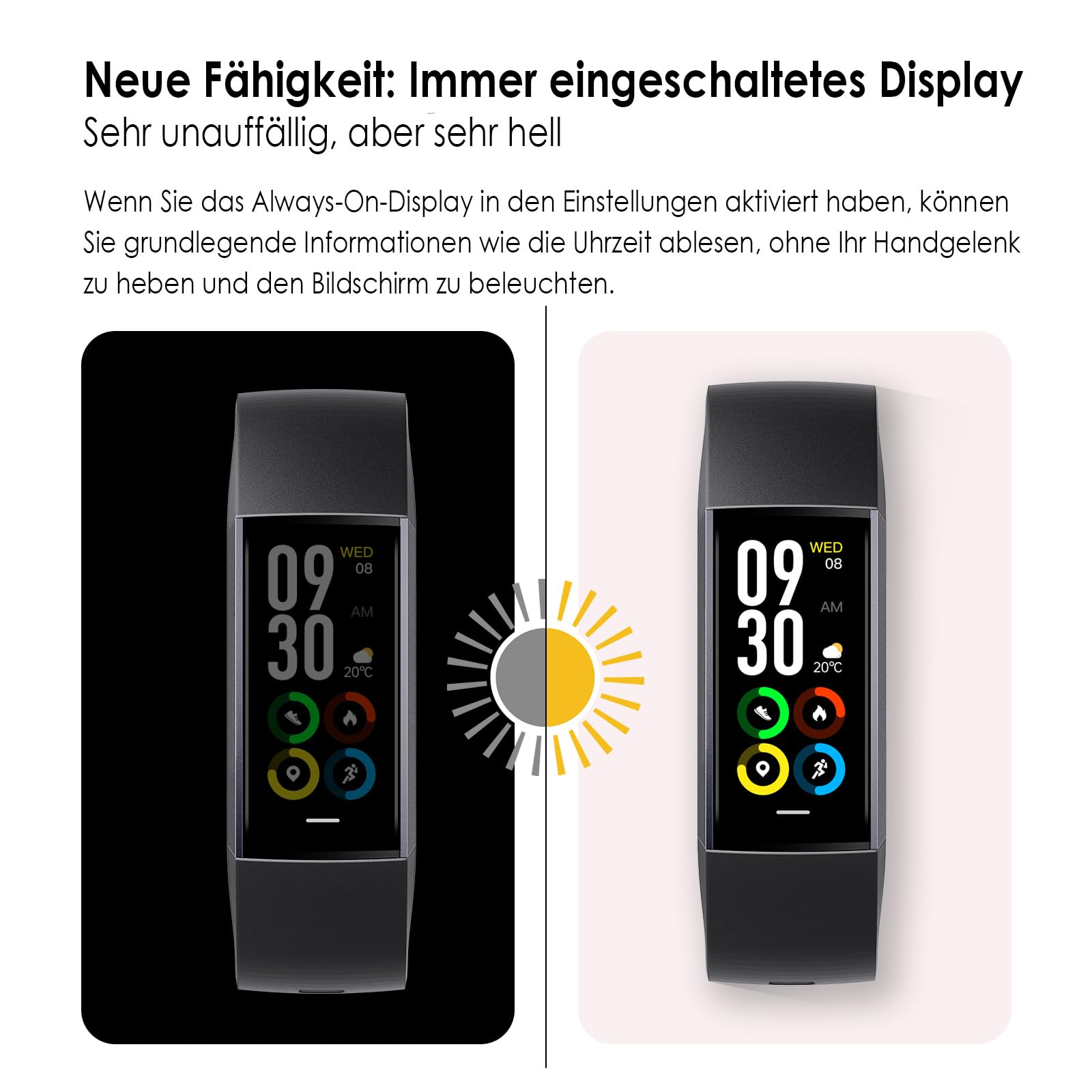 Fitnessuhr Herren Fitness Tracker Herren Blutdruckmessung Schlaftracker Gesundheitsuhr Schrittzähler ohne App und Handy Fitnessuhr Damen Schmal Pulsuhr Smartwatch Sportuhr Android IOS Schwarz Blau
