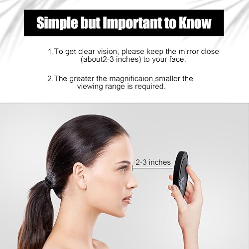 Miniatura 5 de SAVITA Espejo de aumento 30X, espejo de maquillaje de aumento de 3.5 pulgadas con ventosa y pinzas, espejo de maquillaje portátil de viaje para