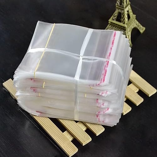 Miniatura 8 de Bolsas resellables adhesivas autoadhesivas, 1000 bolsas pequeñas de celofán transparente de 4 x 4 pulgadas, bolsas de polietileno OPP de 1 mil para