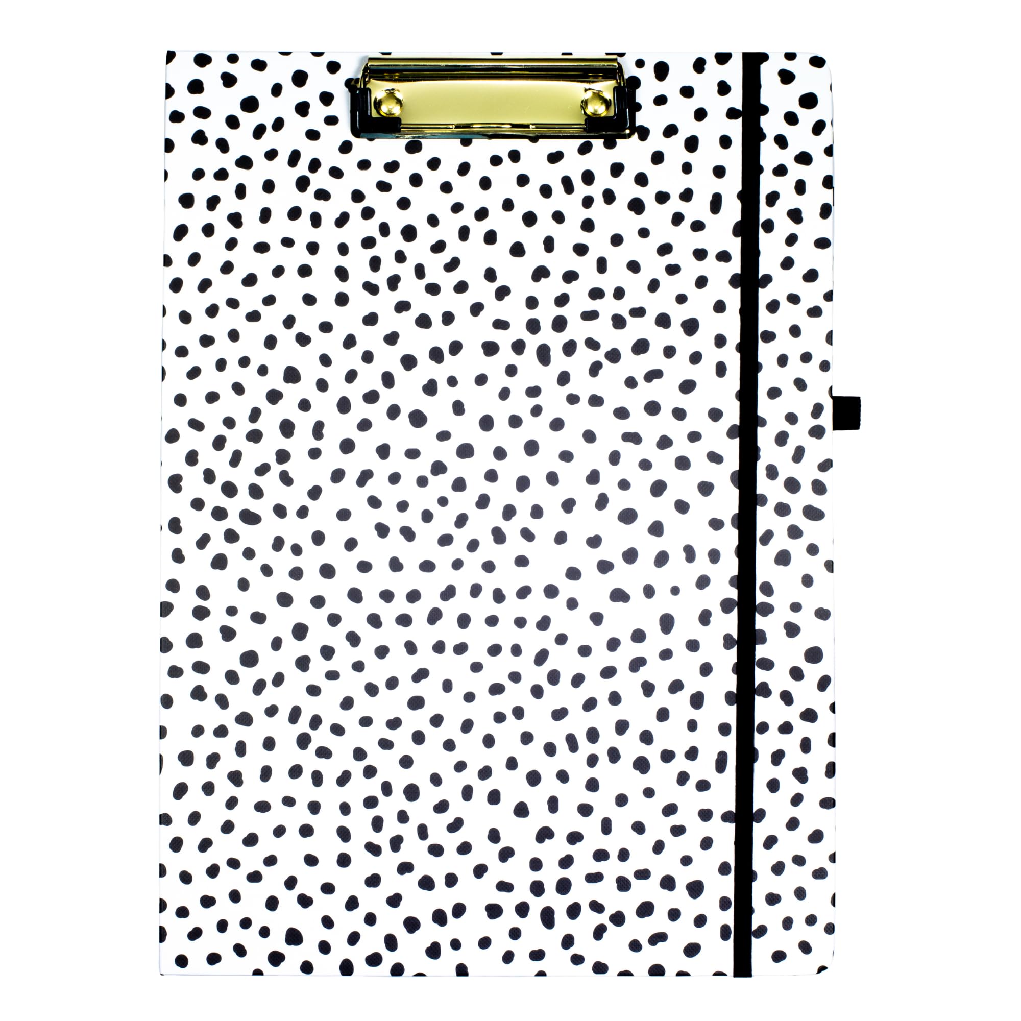 Steel Mill &amp; Co. Cute Clipboard Folio with Notepad, Black Dots