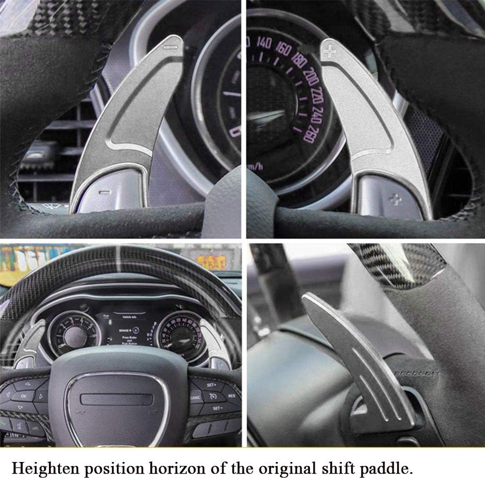XITER Aluminum Steering Wheel Paddle Shifter Extensions Covers For Dodge Challenger Charger 2015-2023,Durango RT & Scat Pack 2015-2020,Chrysler 300 2013-2022,Jeep Grand Cherokee 2014-2021(SILVER)