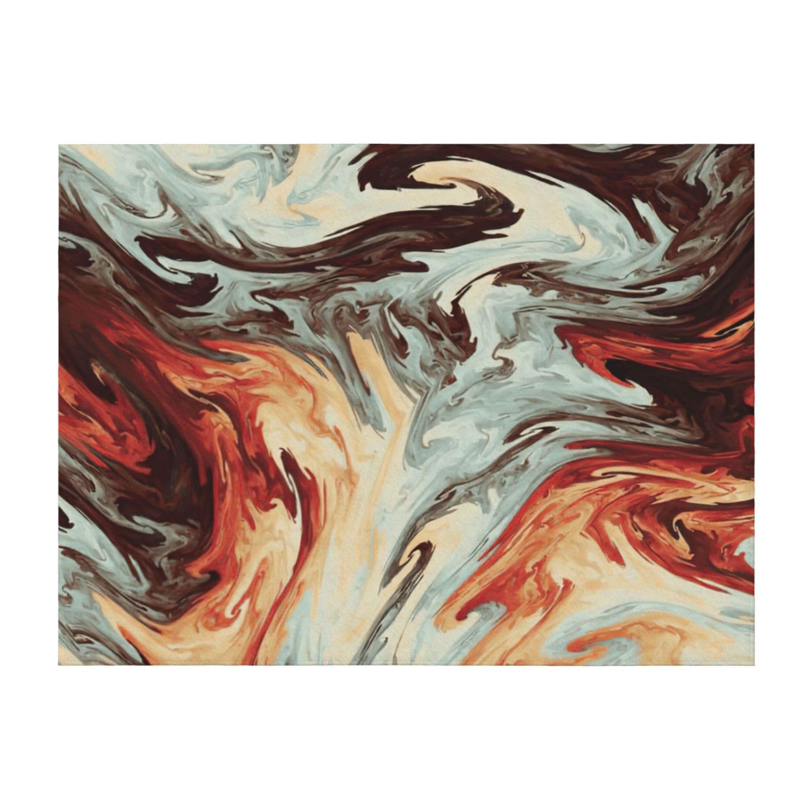 Couverture de lit légère en microfibre imprimé marbré marron EdWal toutes tailles