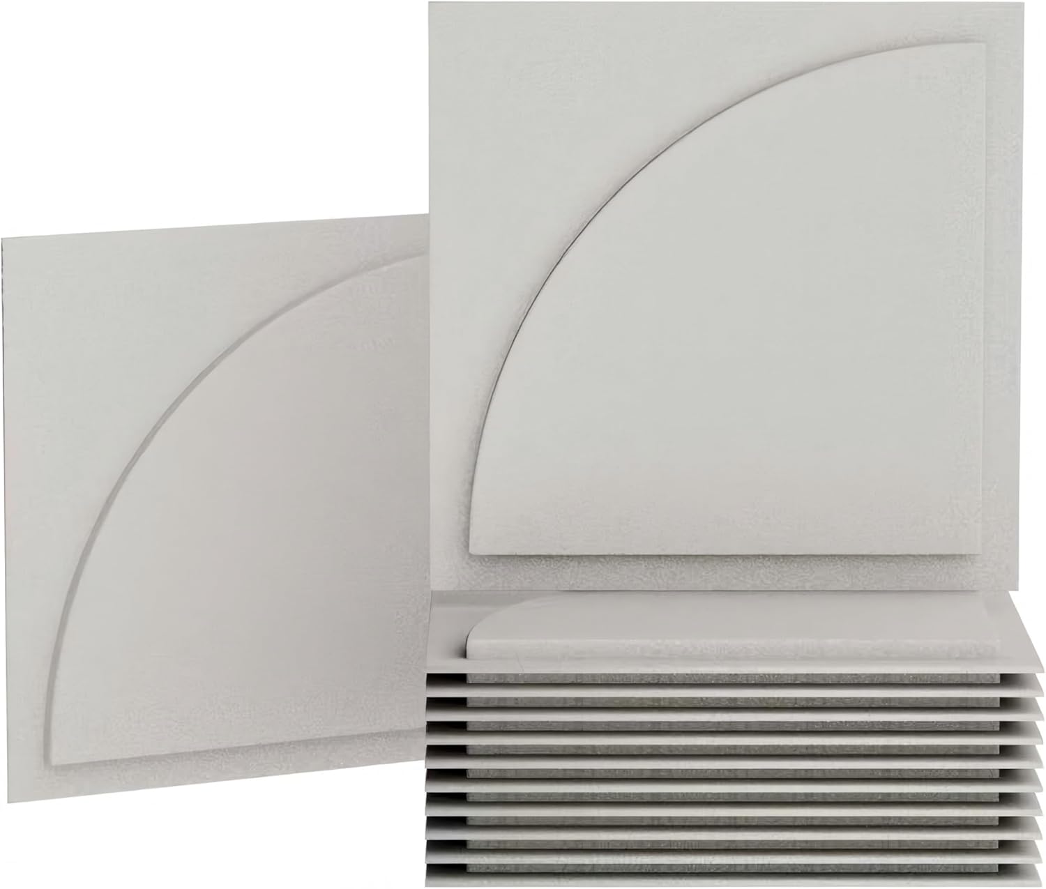 12 Pack Acoustic 3D Wall Panels 12''x12''x0.12" Art Decorative Polyester Fiber Sound Absorbing Panels, (White)