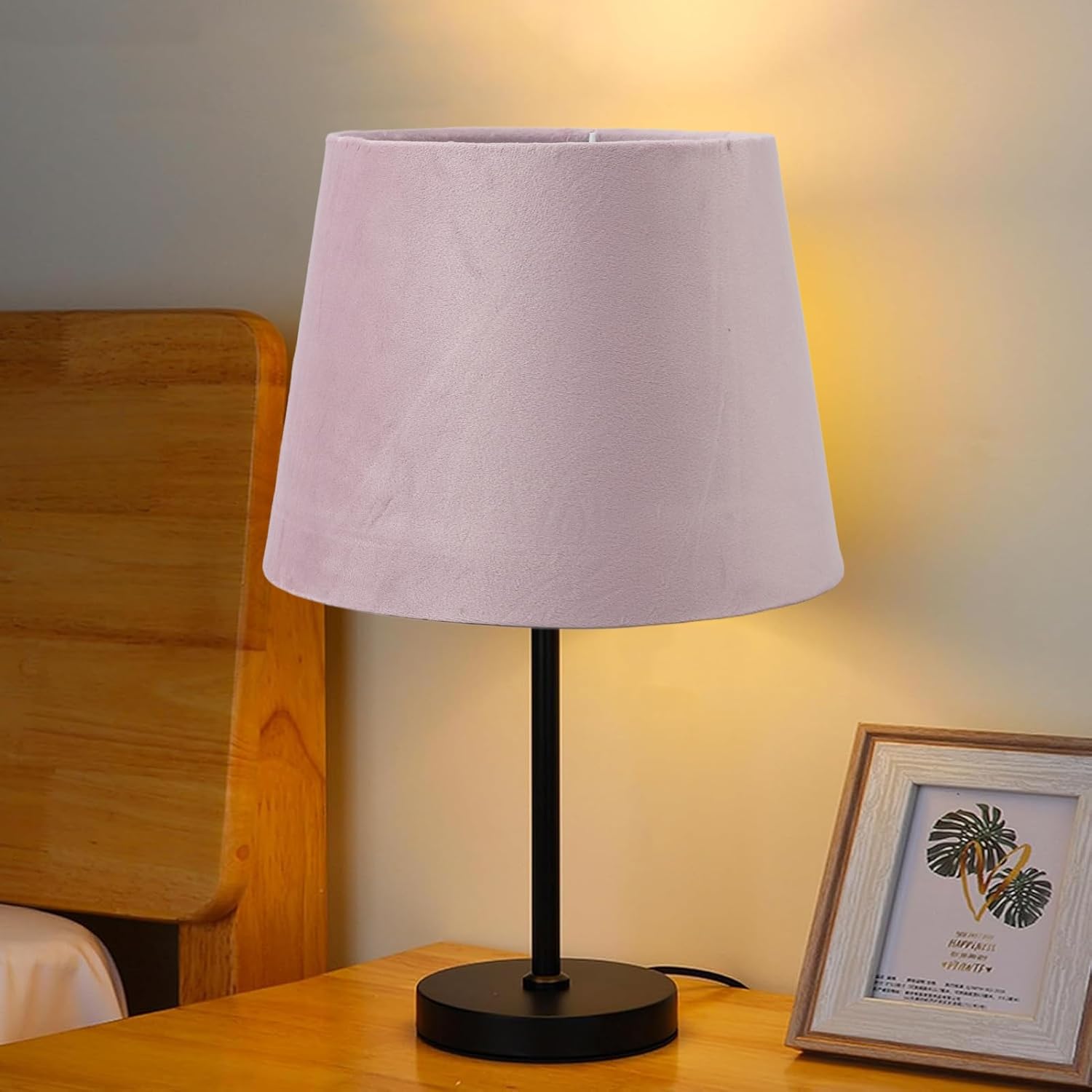 Small Lamp Shade Fabric Lampshade for Table Lamp, 6.5 x 8.5 x 6.3in Hand Crafted Barrel Lamp Shade for E27 E14 Lamp Head (Purple)