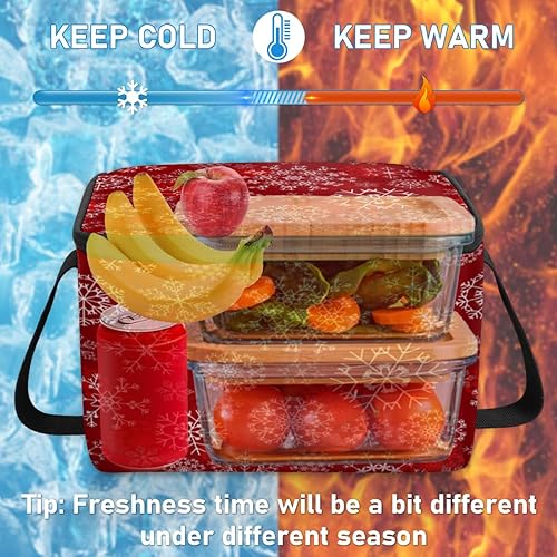 Miniatura 6 de Classic The Christmas Theme Insulated Lunch Bag Women Reusable Lunch Tote Square Meal Bag for Adults Men Cooler Lunch Box for Work Travel Picnic Food