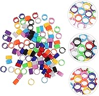 Vista 4 de Yardwe 300 piezas anillos para periquitos australianos 0.157 in juguete de pájaro apilamiento de juguete de plástico etiquetas masticar juguetes