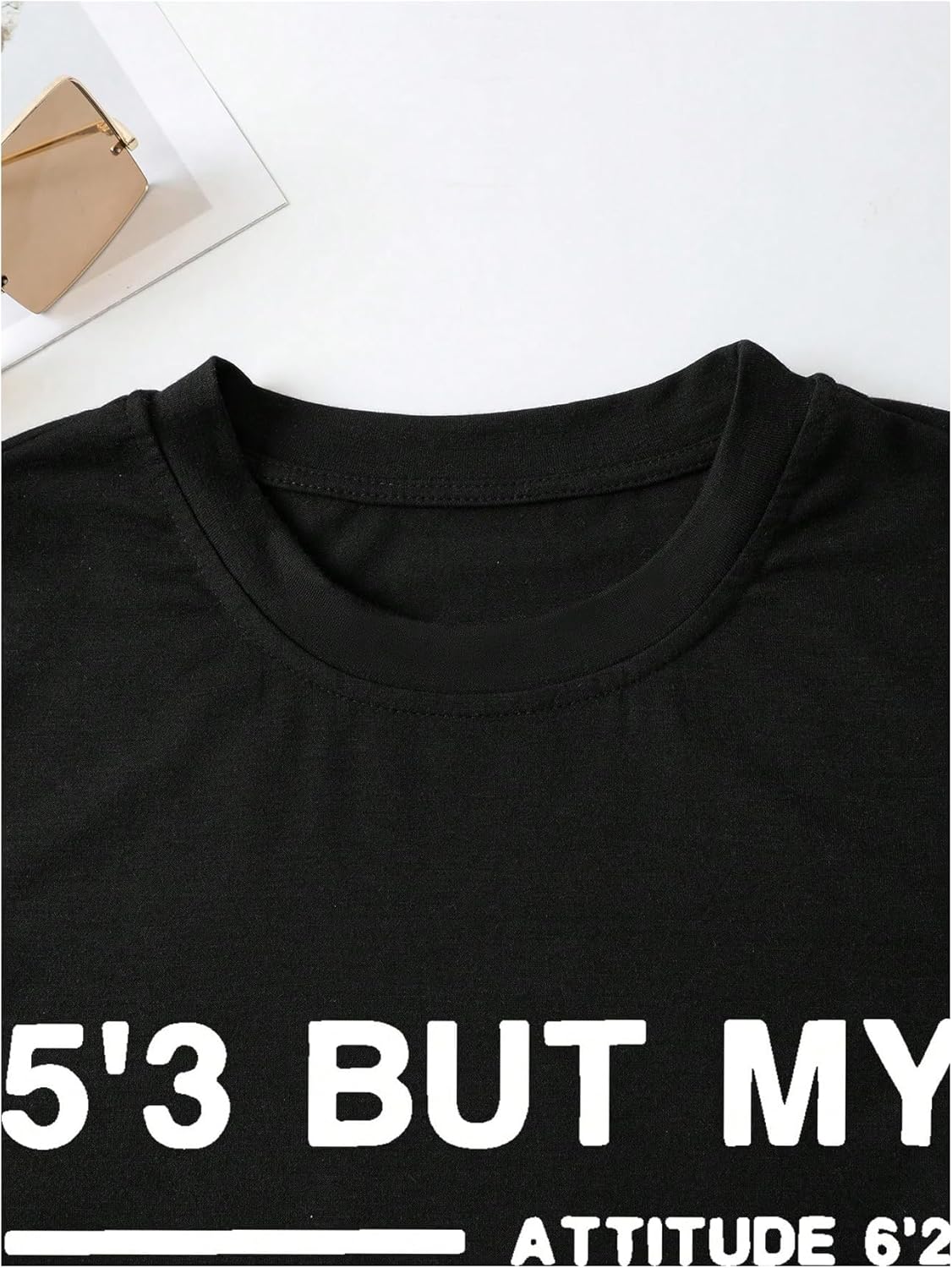 Milumia Women's Graphic Letter Print Crop Top Short Sleeve Round Neck Slim Fit T Shirt - Image 4