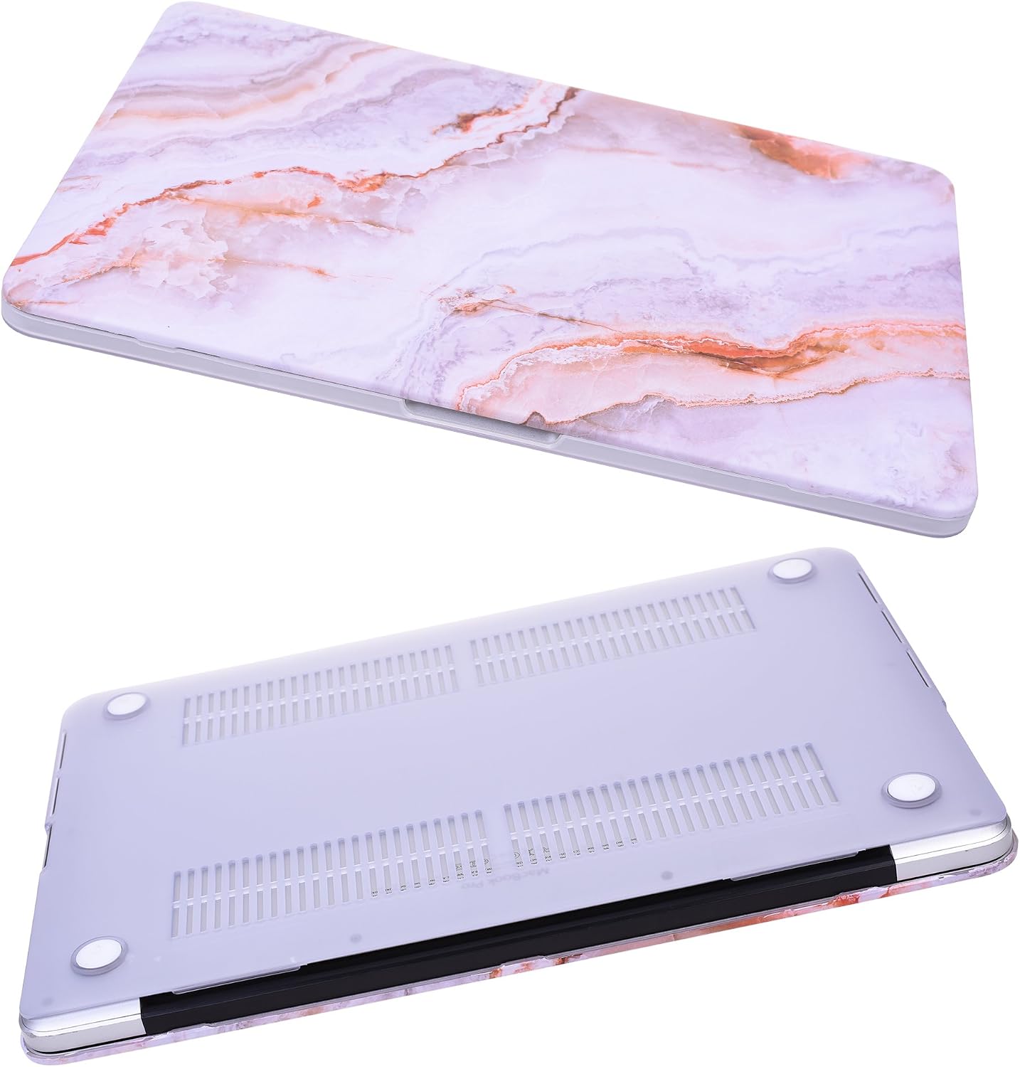 Cosmos Rubberized Plastic Hard Shell Cover Case for Old MacBook Pro 13" Retina Display 2012-2015 Released Model A1502 A1425 (MacBook Pro 13" Retina (A1502 / A1425), White Orange Marble Pattern)