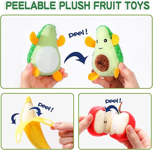 Miniatura 5 de Jollybaby Cesta de frutas de felpa para niños de 1 a 3 años, juguetes sensoriales Montessori para niños de 2 años, recursos de aprendizaje, juguetes