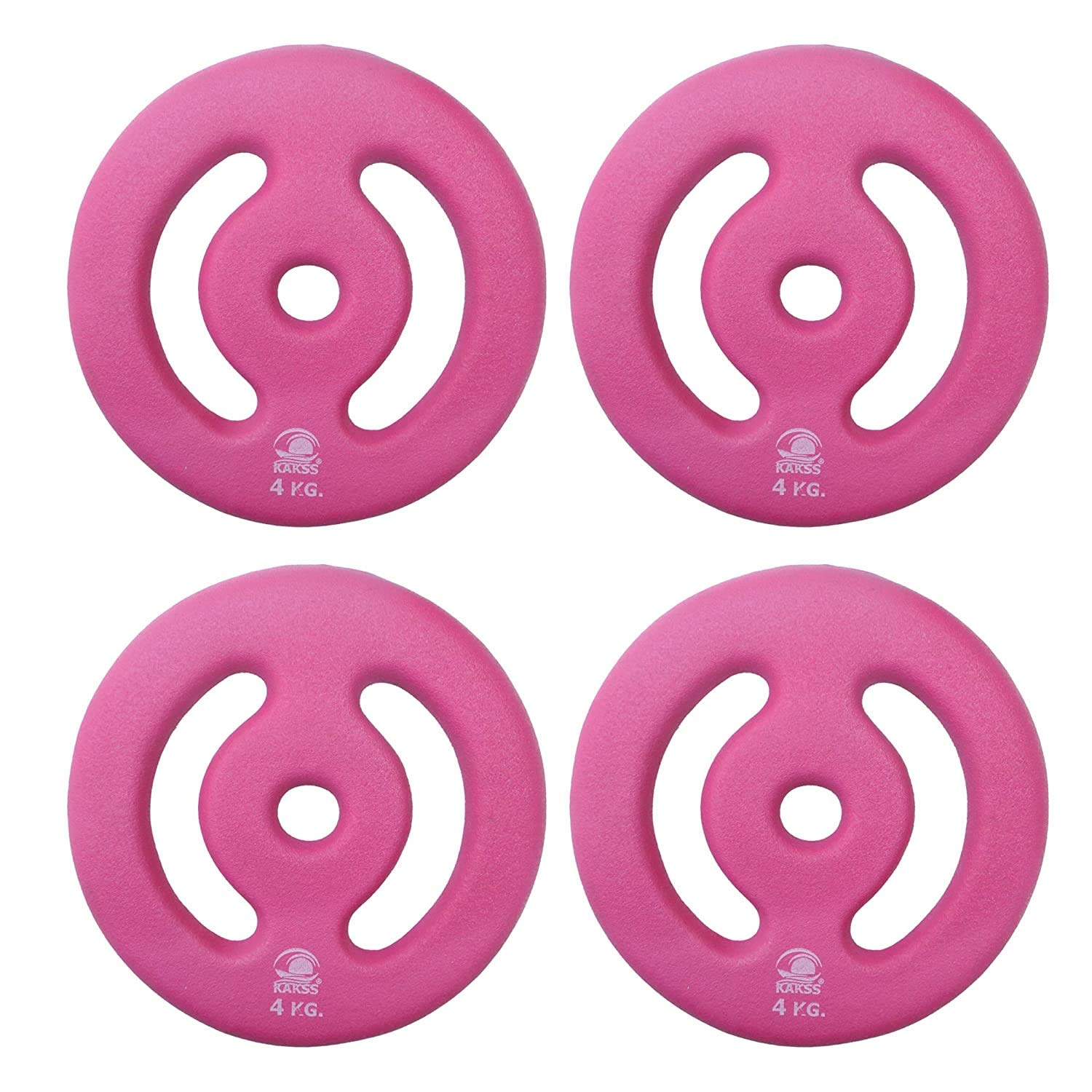 KAKSS NEOPHRANE COATED WEIGHT PLATES 4kg x 4pc (30-MM CENTER HOLE) (4) ( PROUDLY MADE IN INDIA)