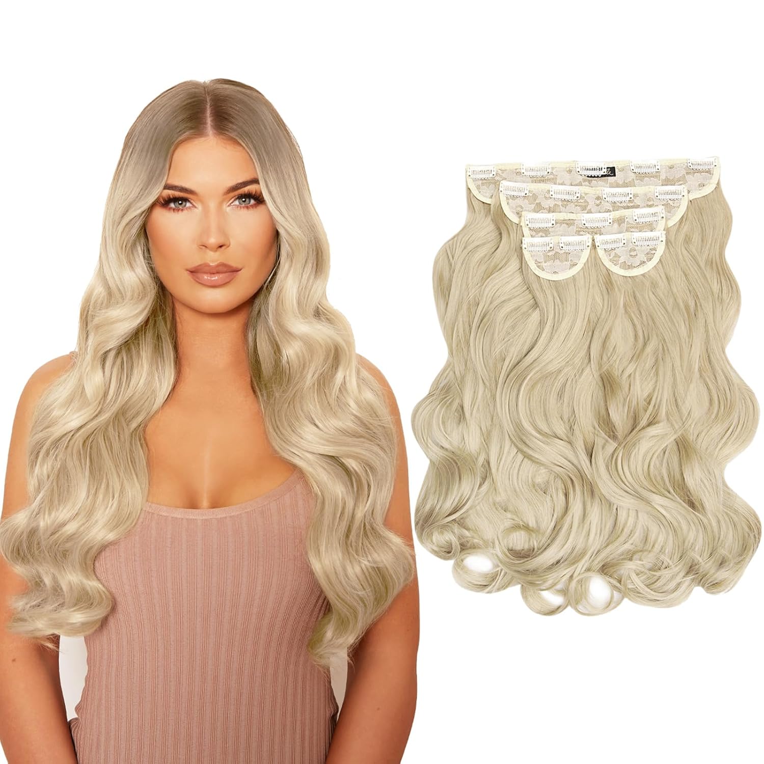 Super Thick 22" 5 Piece Natural Wavy Clip In Hair Extensions