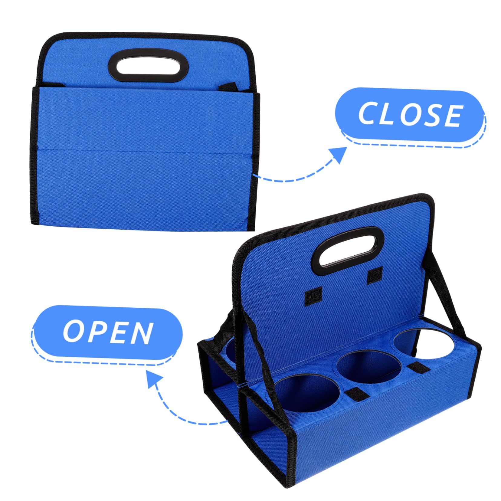HOMOCONO Polyester Blue Takeout Drink Holder Pe Board Coffee Carrier Drink Carrier for Takeout Beverages