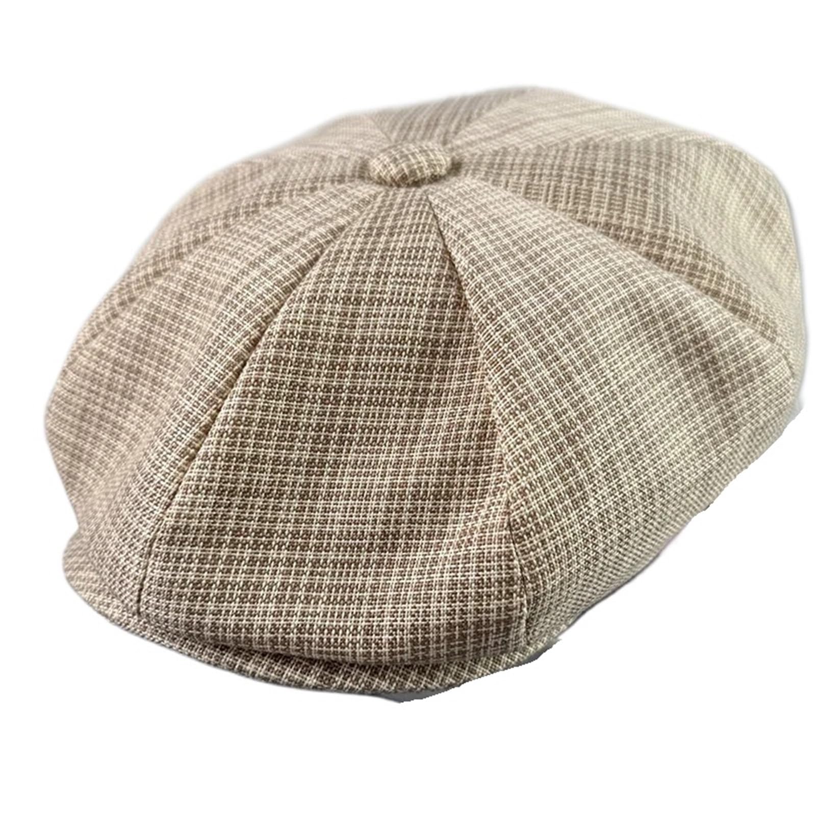 Gorras de Lino Verano for repartidor periódicos, Transpirables, octogonales, for Hombre y Mujer, Boinas Finas e Informales Pintor