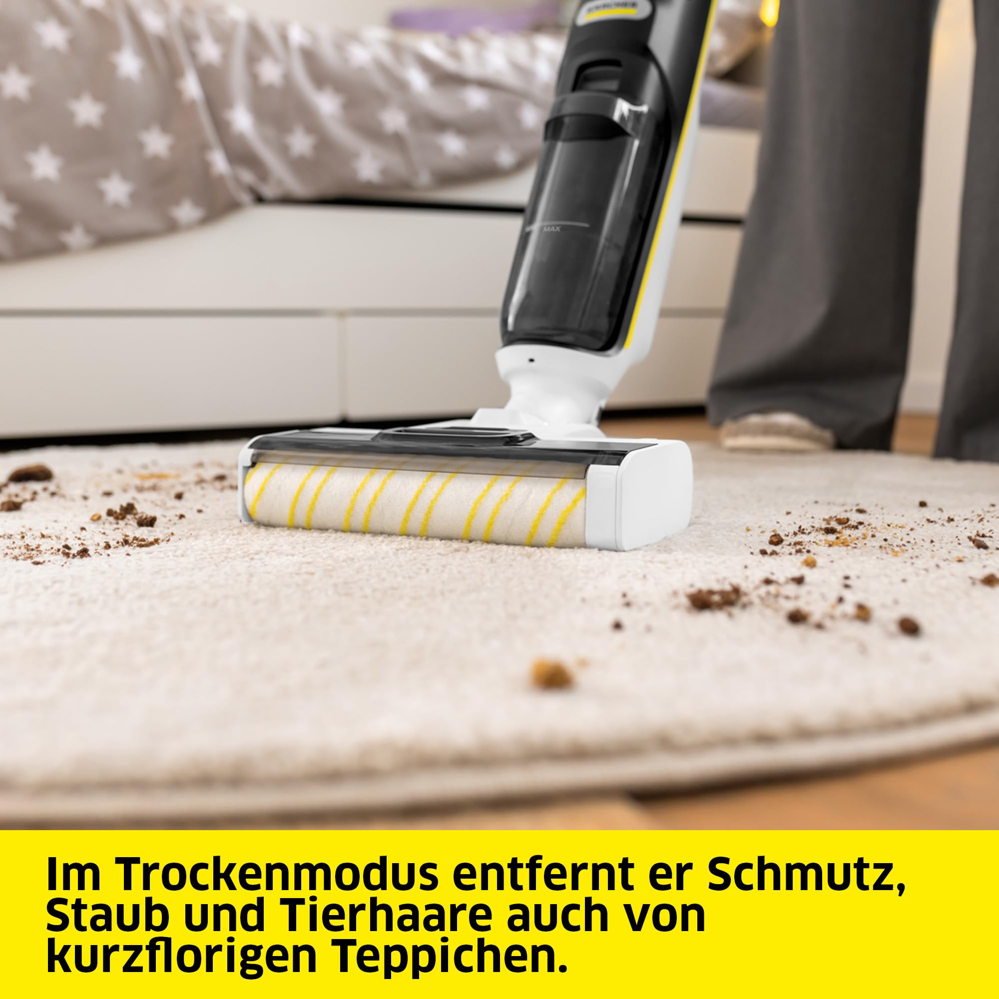 KÄRCHER Saugwischer FCV 4 Dry Extra, kabelloser Saugwischer, 4 Reinigungsmodi, Akkulaufzeit 45 min, Flächenleistung 200 m²