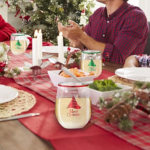 Miniatura 59 de SUT Copas de vino desechables transparentes sin tallo, vasos irrompibles de 12 onzas, paquete de 32 unidades, inastillables, reciclables, vasos