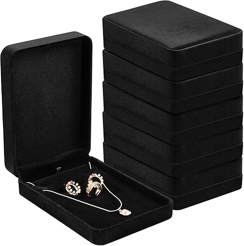Ecally Juego de 12 piezas de joyería de terciopelo, caja de aretes, anillos, collar del día de San Valentín, caja de regalo, cajas de regalo de