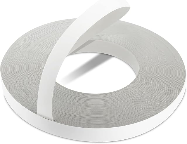 WoodPress® 22mm Matt White Melamine Pre-Glued Veneer Edging Tape  50m Trade Roll  Iron-On Wood Application