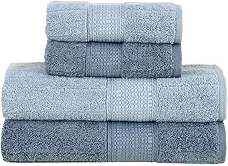 Jogo de Toalhas Buddemeyer Fio Penteado Alva Banho Azul/Azul 4 Peças
