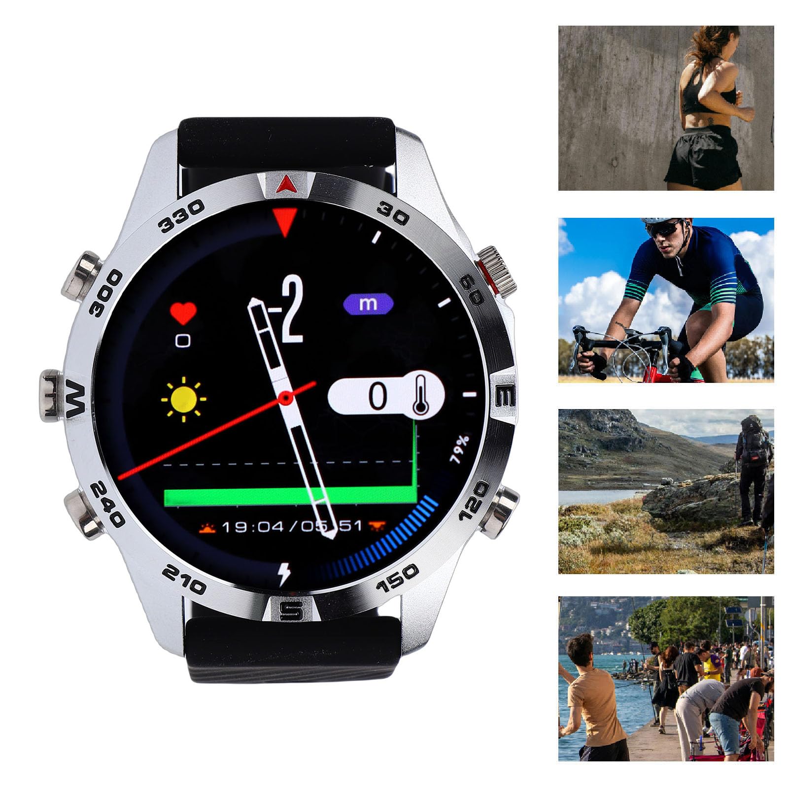 Reloj de Buceo, Construcción de Aleación de Zinc, Computadora de Buceo con Sensor de Profundidad y Barómetro, Pantalla de 1,43 Pulgadas para Buceadores y Nadadores Profesionales