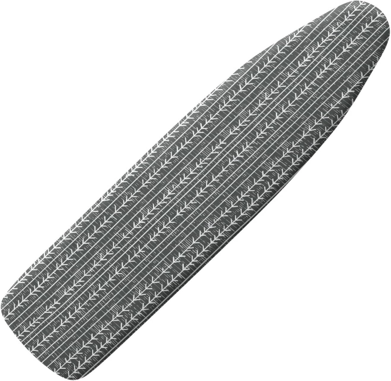 Padded Ironing Board Covers 18 X 49 Dark Gray Texture Ironing Board Pad and Cover Thick Replacement Drawstring Tightening & Lock, Easy Fit, Scorch & Stain Resistant, Non Slip