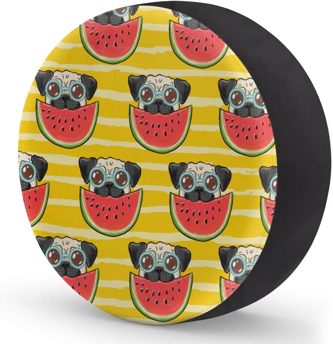 Spectacle Dog Watermelon Tire Covers Portable Spare Tire Cover Soft Durable Waterproof Dustproof Set of 4 Bags 14 Inches for Car Truck SUV Trailer Camper