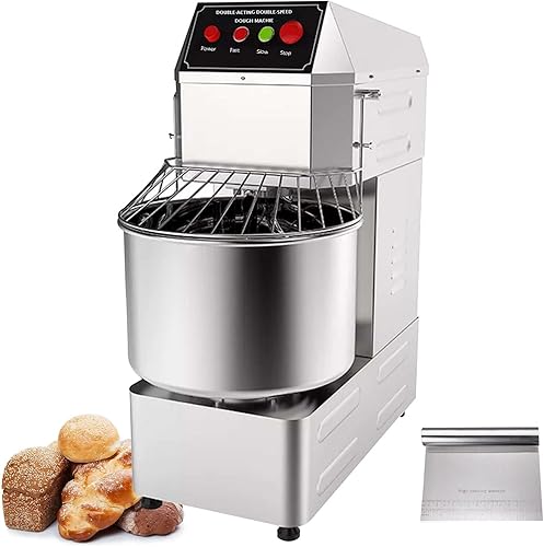 INTSUPERMAI Mezclador de masa comercial Mezclador eléctrico de alimentos con doble acción doble velocidad espiral mezcla para escuelas panaderías