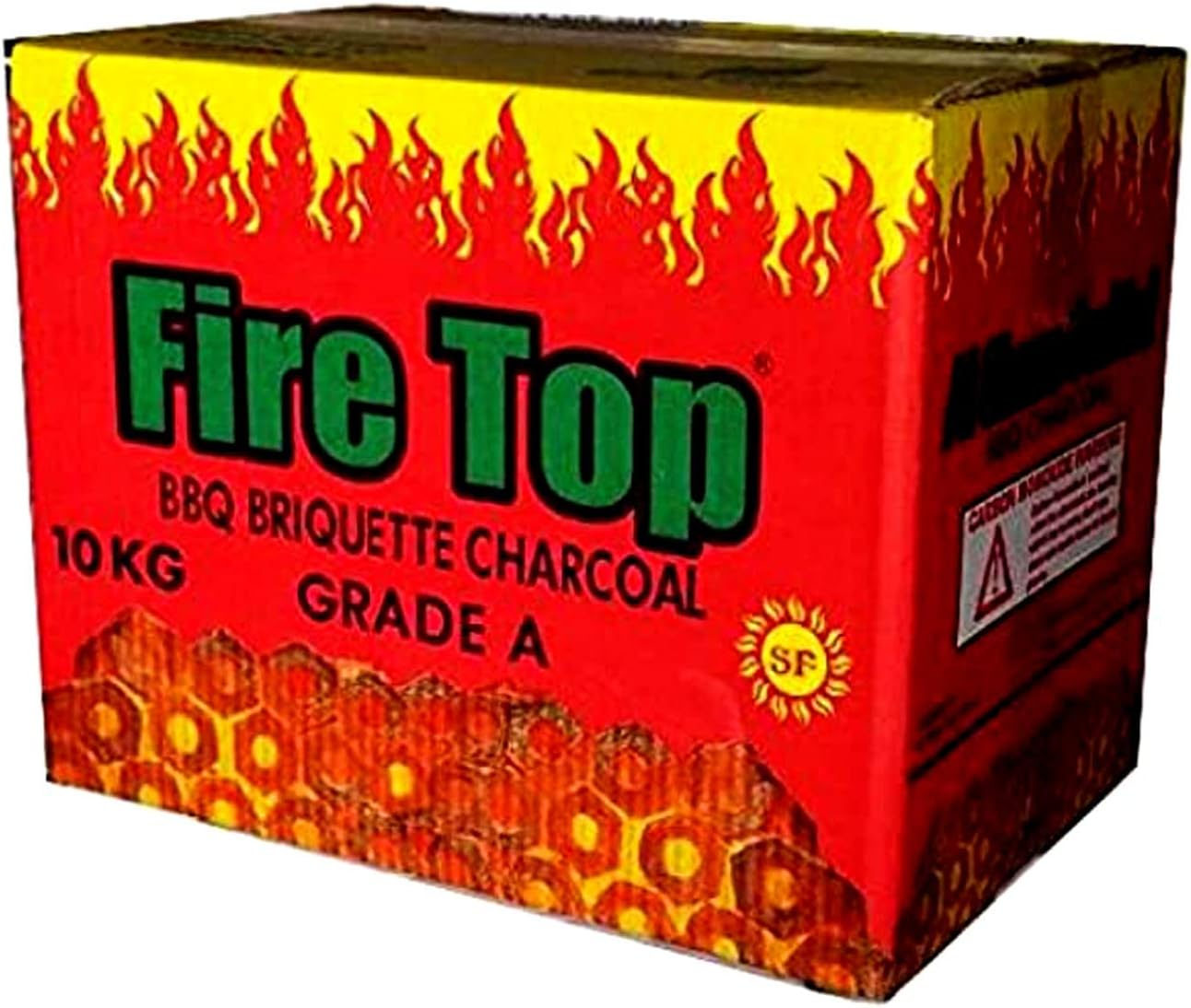 Fire Top BBQ Charcoal Sticks With Hole-10 KG | Barbeque Hexa Shape Stick Hole 10