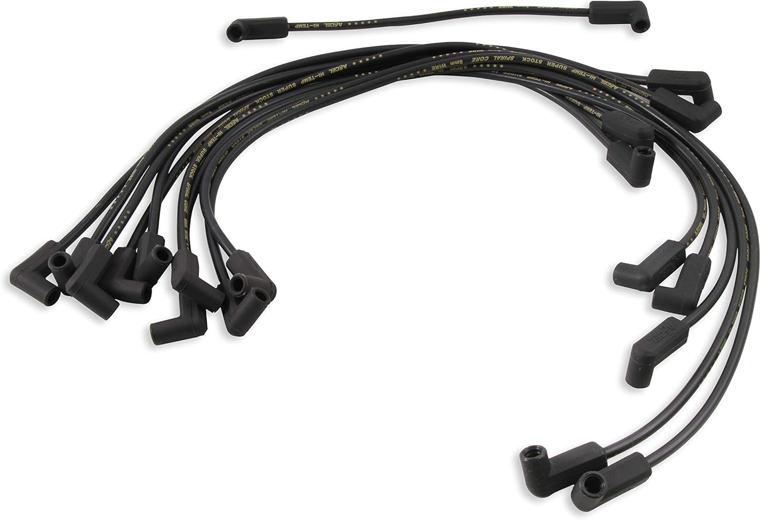 ACCEL 5114K SuperStock 8mm 5000 Series Black Custom Spiral Core Spark Plug Wire Set