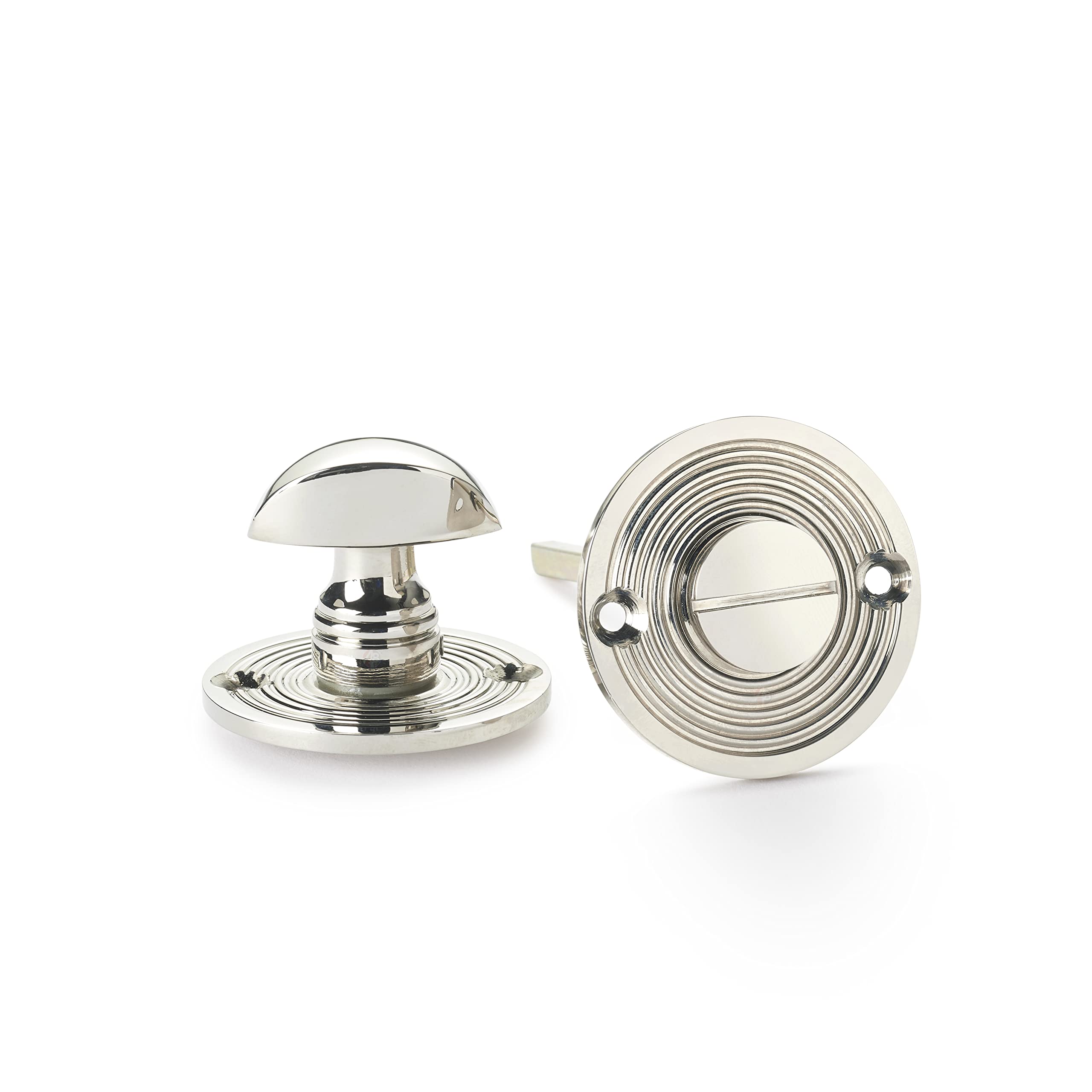 AB Hardware Solid Brass Beehive Bathroom Door Thumb Turn & Release Choose Your Finish (Polished Nickel)