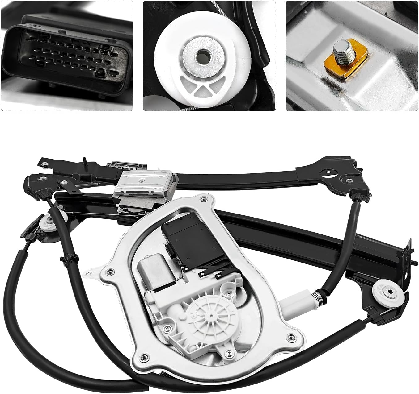 Front Left Side Door Power Window Regulator w/Motor Replacement for Volkswagen Beetle Convertible 2003-2010 1Y0837461F 1Y0837461B 1Y1 959 801 C 1Y1959801C