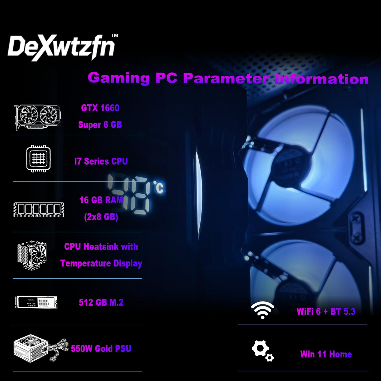 Amazon.com: DeXwtzfn Gaming PC Desktop Tower, i7 Processor Up to