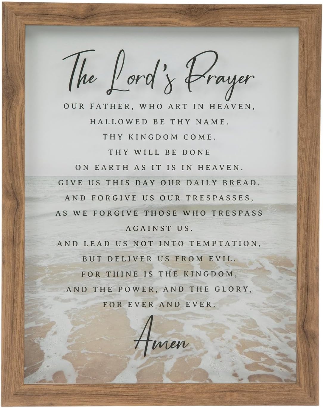 Christian Art Gifts The Lord's Prayer Large Framed Glass Wall Art