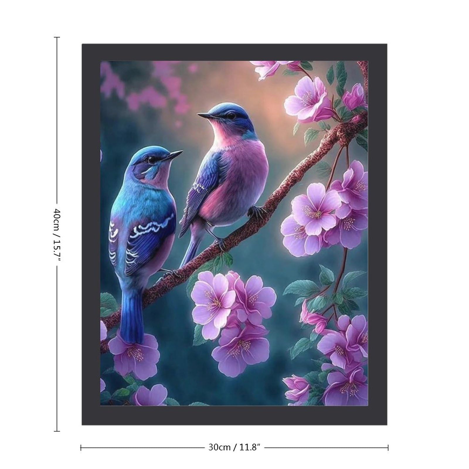 Amazon.co.jp: 枝に二羽の鳥 絵画 絵 ロマンチックな色の風景 アート