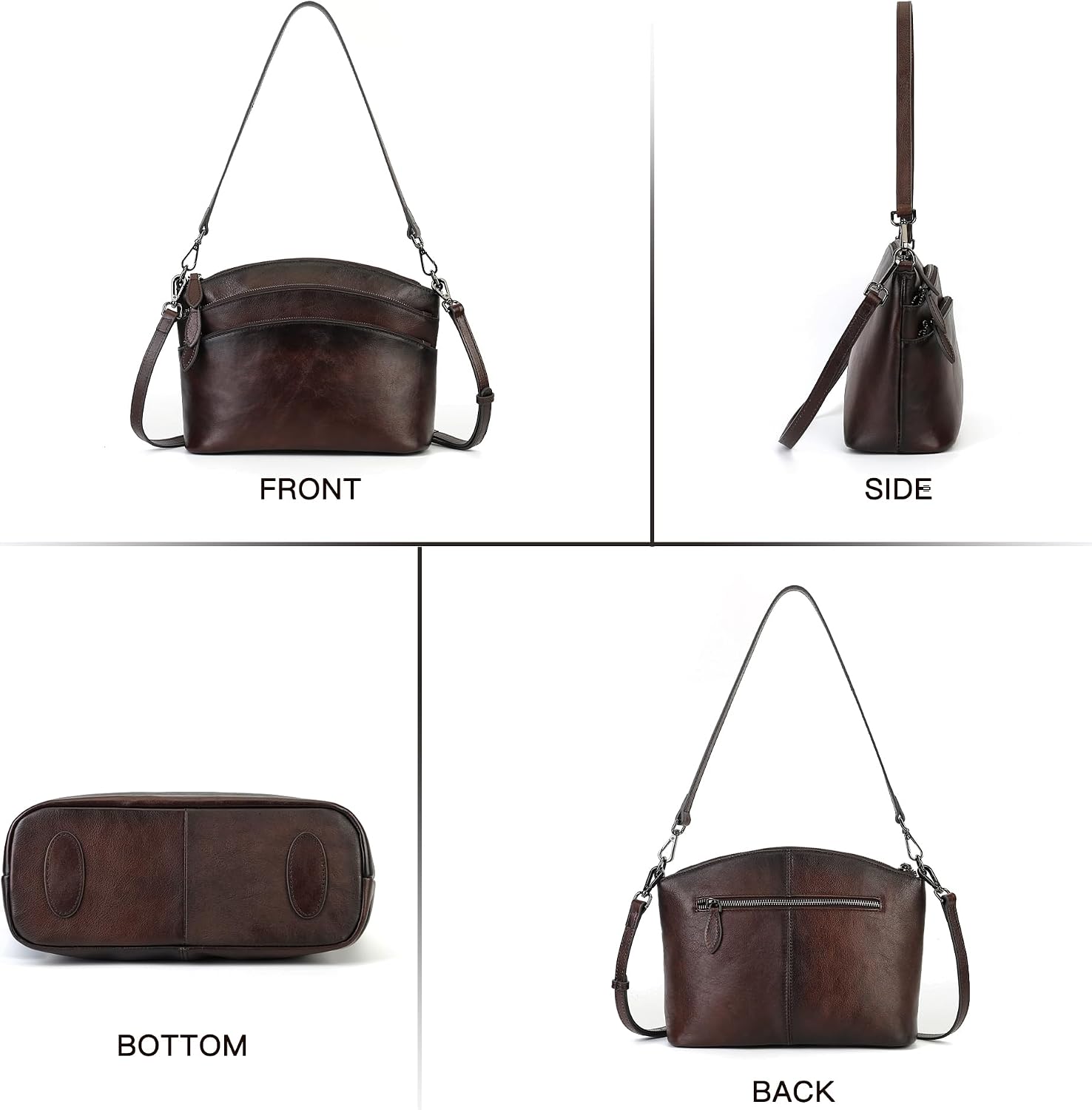 Genuine Leather Purses for Women Hand Bags Vintage Crossbody Bags for Women Shoulder Bag | Genuine Leather, Purses, for Ladies, with Two Strap