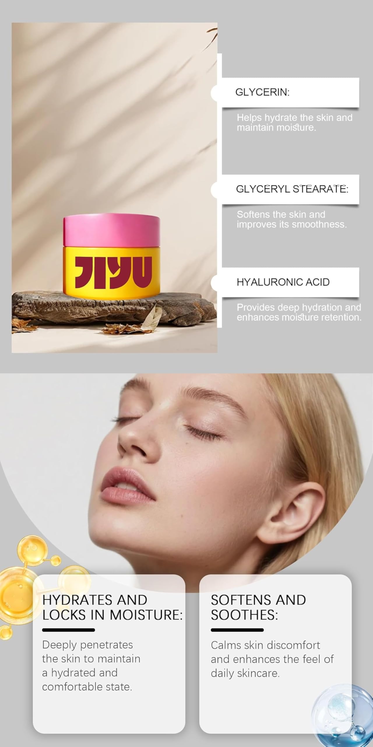 Original Anti-Aging Moisturizing Cream feuchtigkeitsspendende Tagescreme gegen Falten, für reife Haut Geschenk: Raserbrett und Komprimiertes Handtuch (1 Jar)