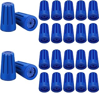 Waterproof Wire Electrical Connectors: 60PCS Outdoor Seal Electrical Twist Nuts Caps Cable Terminal Connector for Landscape Light, Irrigation Valves, 22AWG-12AWG, Blue (Blue)