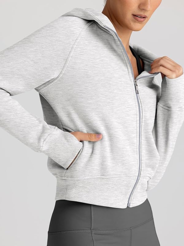 Womens Zip Up Hoodies Cropped Jackets Fall Clothes 2026 image 4