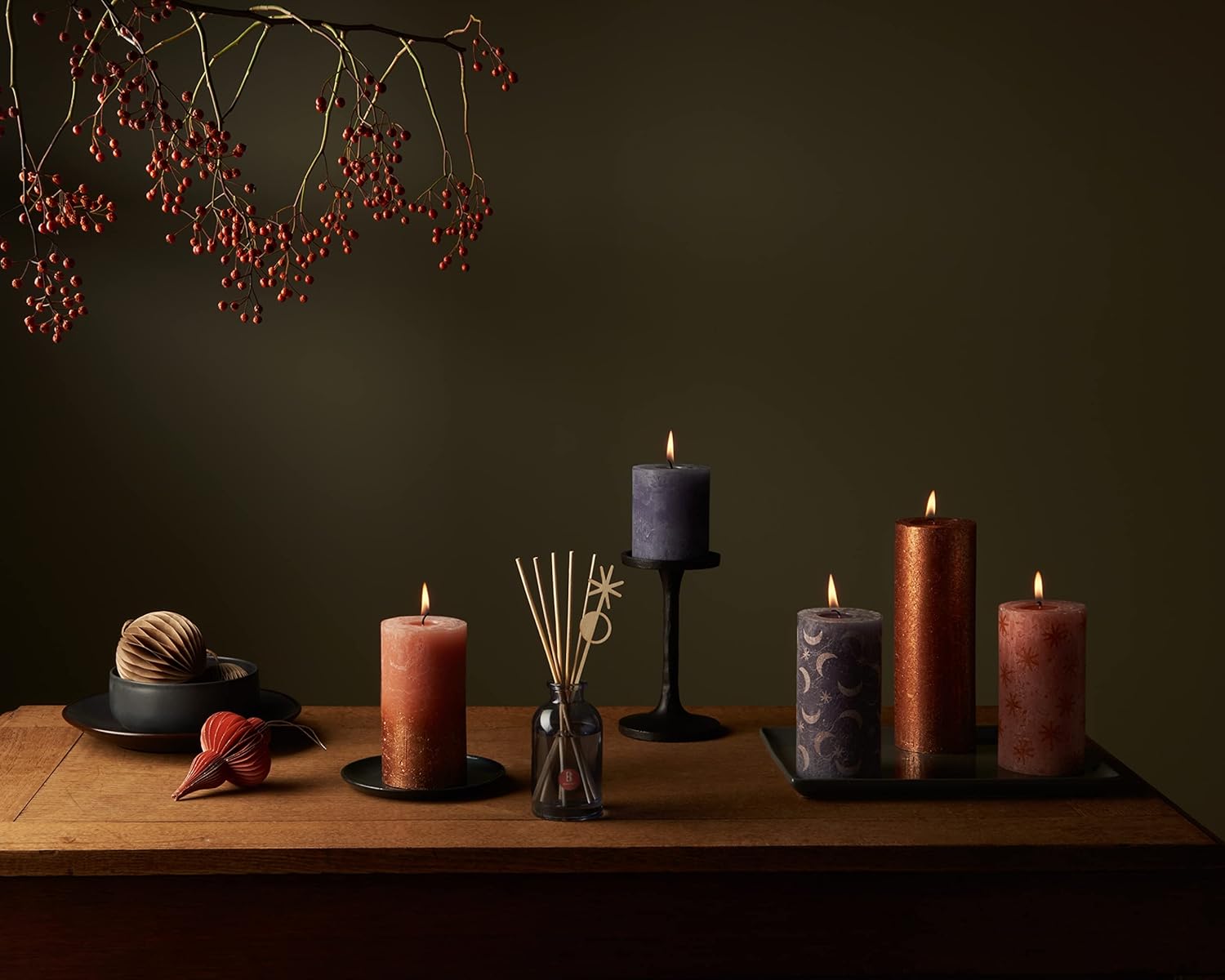 Bolsius Rustic Pillar Candle - Dark Blue - Pack of 4 - Long Burning Time of 35 Hours - Household Candle - Interior Decoration - Unscented - Natural Vegan Wax - No Palm Oil - 8 x 7 cm