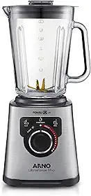Liquidificador Arno Ultraforce Pro 1100W LN93, com App de Receitas, 6 Lâminas Powelix Life, Jarra de Vidro 2L, Resistente a Choque Térmico e Corpo Inox, Tecnologia Limpa Fácil, 110V