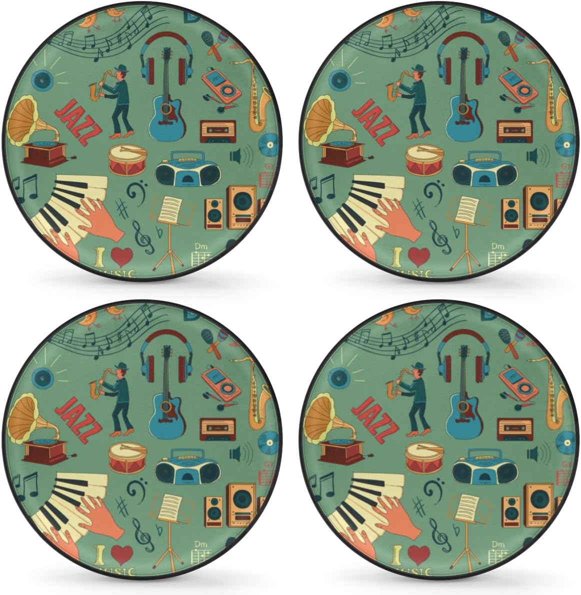 Guitar Piano Drum Tire Covers Portable Spare Tire Cover Soft Durable Waterproof Dustproof Set of 4 Bags 15 Inches for Car Truck SUV Trailer Camper