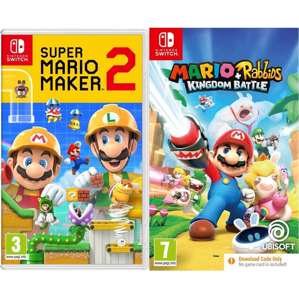 Super Mario Maker 2 (Nintendo Switch) + Mario + Rabbids Kingdom Battle (Code in Box) (Nintendo Switch)