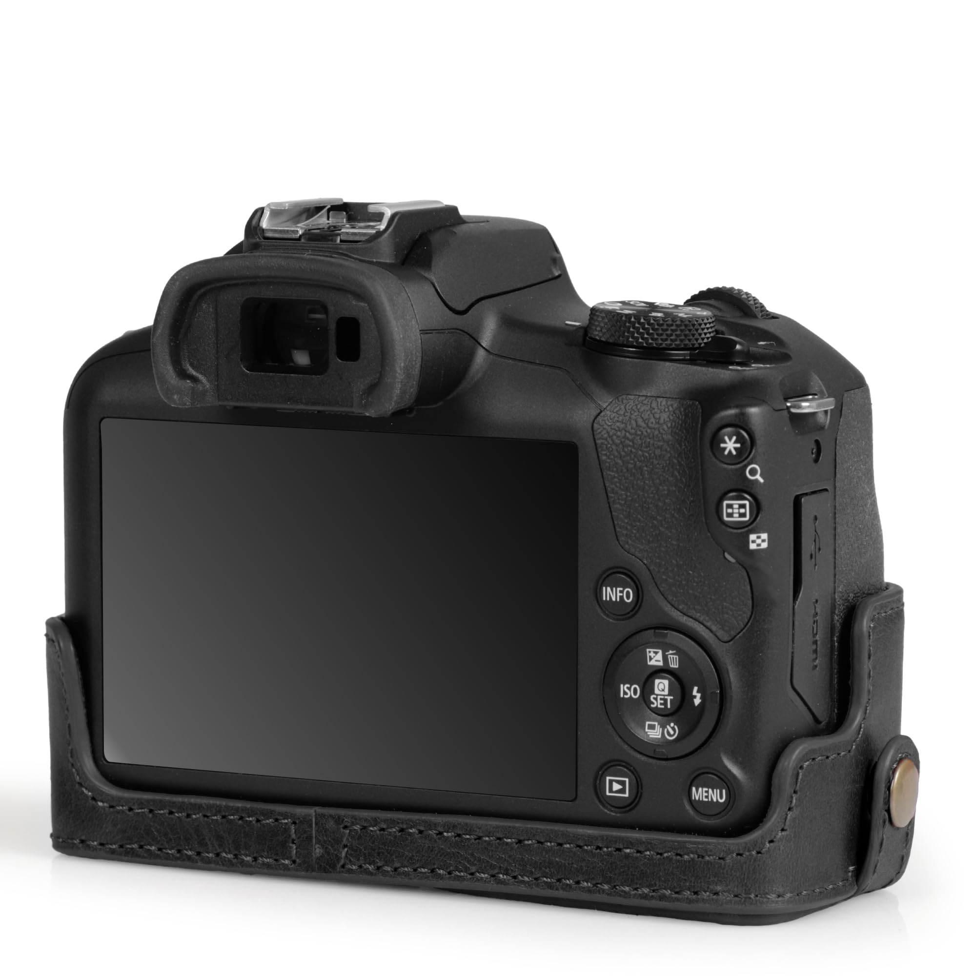 MegaGear Ever Ready - Custodia per fotocamera in vera pelle, compatibile con Canon EOS R100