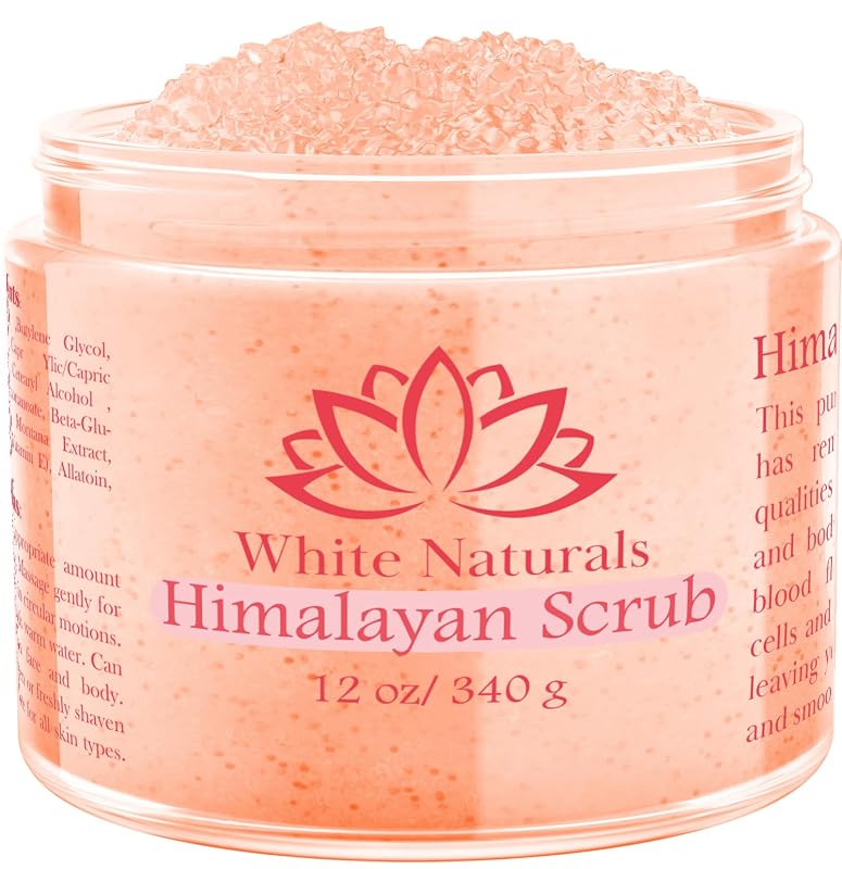 Esfoliante corporal de sal do Himalaia White Naturals, pote com aproximadamente 340 g