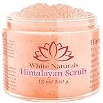 Himalayan Salt Body Scrub, Pink Exfoliator For Women, Exfoliating Scrub for Soft Skincare, Removes Dead Skin Cells, Natural Face Foot Hands Exfoliation Deep Cleansing & Moisturize Skin Large 12oz Jar