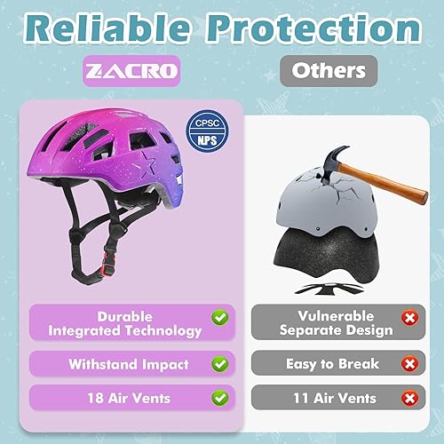 Miniatura 2 de Zacro Kids Bike Helmet for Boys and Girls - Zacro Bike Helmets for Kids Ages 5-8-14 Years, Adjustable and Lightweight Bicycle Helmets with