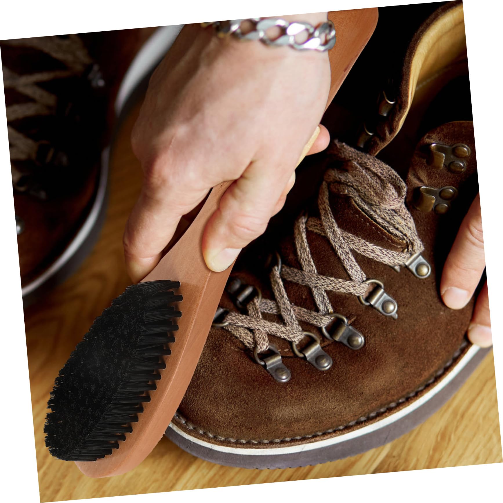 5st Schuhbürste Aus Massivem Holz Stiefel Polierbürste Teppichreiniger Mit Borsten Schuhe Entstaubungsbürsten Schuhputzbürsten Langer Schuhanzieher Beutelreinigungsbürste