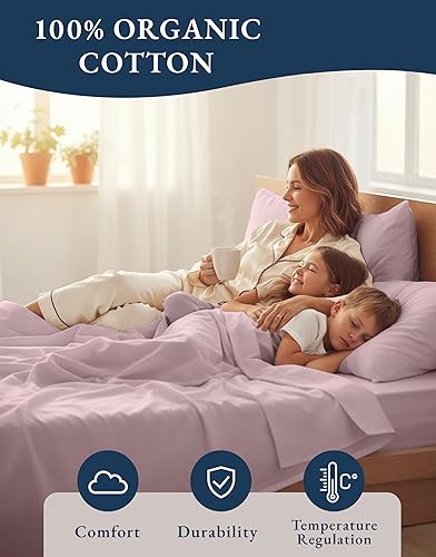 Miniatura 6 de LANE LINEN - Juego de sábanas Queen para caravana, 100 % algodón orgánico, bolsillo profundo de 15 pulgadas, (rosa sepia corto)